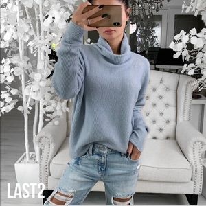 NWOT Ekattire - ALICE mock sweater in French Blue - M